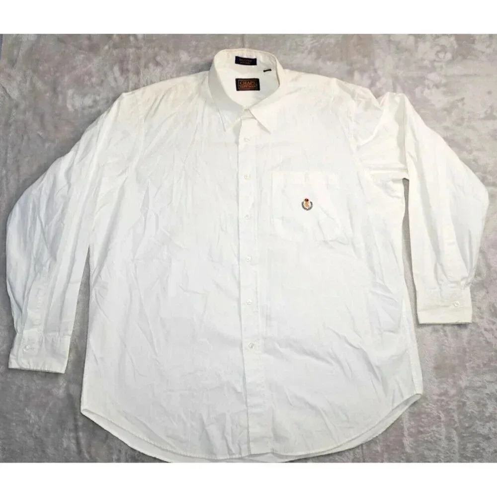 Vintage Chaps Ralph Lauren Button Up Shirt Mens 17.5 34/35 Casual Business